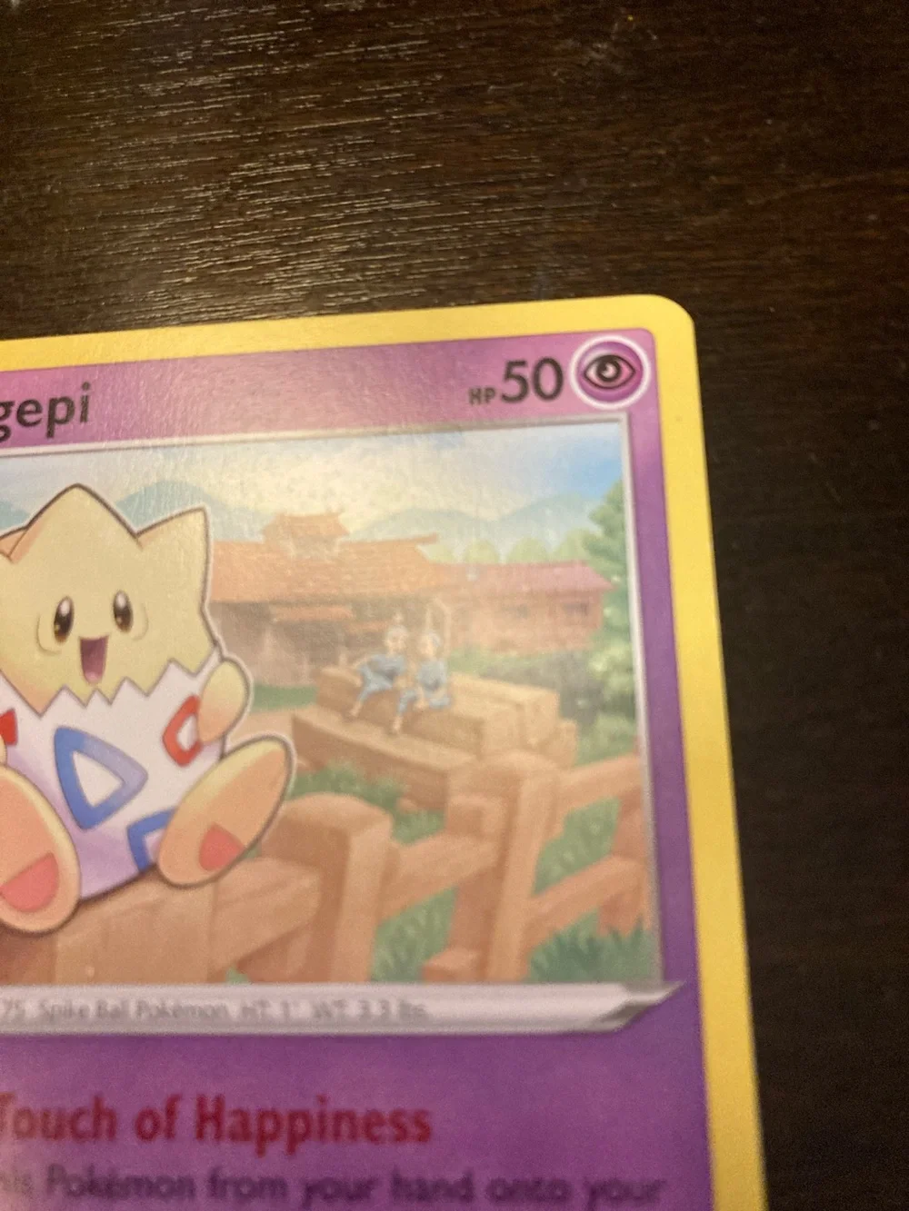 Pokemon Togepi Card - Purple Art with Yellow Frame